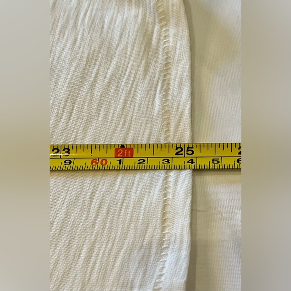 EUC NATION LTD 100% Pima Cotton Scoop Neck Short Rolled Sleeve T-Shirt L Cream - Picture 7 of 9